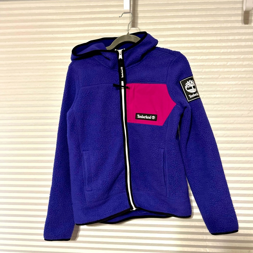EUC Timberland Purple Fleece Hooded Jacket  Medium